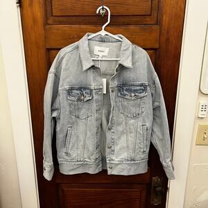 NWT Pistola Dries Denim Jacket Light Wash 100% Cotton Oversized Casual XS $198